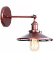 RİOLİGHT RETRO,RUSTİK FIRÇALI BAKIR BOYA HAREKETLİ BAŞLIK DUVAR APLİK ŞAPKA ÇAPI:23CM