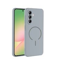 Samsung Galaxy A36 Uyumlu Kılıf M-safe Şarj Özellikli Zore Meta Kapak (Gri-Gri)