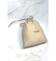 Do it Love-  Premium Büzgülü Kese Torba Yaldızlı Varak - 19x23 cm Spandeks Kumaş