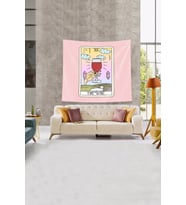 Pembe Wine Şarap Tarot Kartı Leke Tutmaz Kadife Kumaş Duvar Örtüsü Duvar Halısı Tapestry