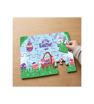 Mutlu Paskalya Tasarımlı 24 Parça Ahşap Çocuk Puzzle