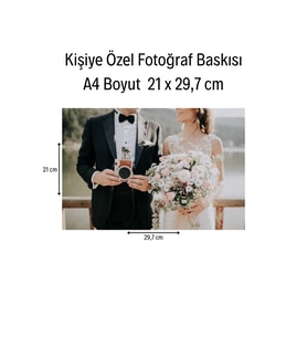 3 Adet Kişiye Özel Fotoğraf Baskısı, A4 Boyut 21 x 29,7 cm