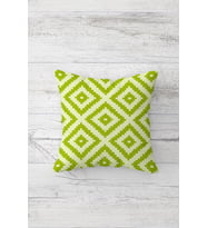 Yeşil Geometrik Desen Çift Tarafı Baskılı Gizli Fermuarlı Yastık Kılıfı Kırlent Koltuk Yastık Kılıfı (Limon Sarı)