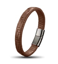 Moncuk Design Kahve Deri Örgü Ve Çelik Bileklik 33513B9D3