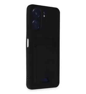 ERTAN Redmi 13C Kılıf Kelvin Kartvizitli Silikon - Siyah