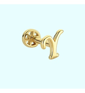 Altın Piercing -Y- Harf 14 Ayar Tragus