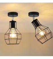 Rsylight Metal Retro Siyah Tavan Plofyoner 180 Derece Hareketli Modern Spor Avize Çap:15 cm