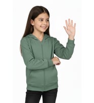 Kız Çocuk Fermuarlı Kapüşonlu Sweatshirt BGL-ST05276