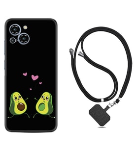 Reeder S23 Max Pro Kılıf Silikon Boyun Askılı İpli Desenli Silikon Aşık Avokadolar 1642