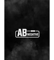 AB - Negatif Kan Grubu Araba Motorsiklet Etiket Sticker 14CM Beyaz Renk