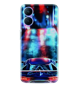 Vivo Y17S Kılıf Silikon Desen Özel Seri Neon Cars 1724