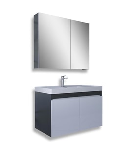 Teta Home Tokyo 80 CM Mdf Banyo Dolabı Seti (Antrasit)