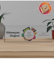 Kişiye Özel Kendin Tasarla Okul İsimli Öğretmene Meslek Ünvan Masa Üstü İsimlik
