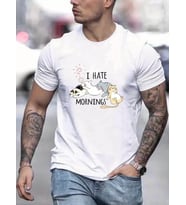 Unisex Baskılı Oversize T-Shirt - Beyaz