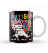 Autistic Unicorn Autism Awareness Heart Ribbon Puzzle Health Kupa Bardak Porselen