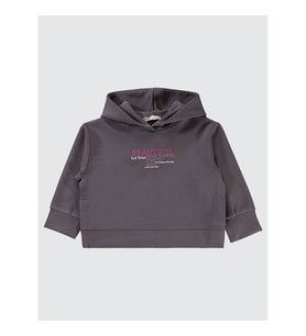 Civil Girls Kız Çocuk Kapüşonlu Sweatshirt 2-5 Yaş Açık Füme