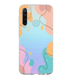 Xiaomi Redmi Note 8 Uyumlu Kapak Karışık Renkler Tasarımlı Şeffaf Silikon Kılıf