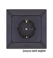 NE-AD Aras Topraklı Priz - Siyah