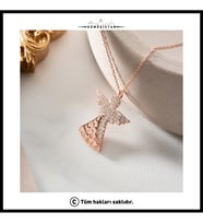 925 Ayar Gümüş Kalpli Melek Kolye