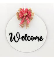 Lora Davet Ahşap Kapı süsü welcome (1 Adet) Beyaz - 54247