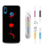 Huawei P20 Lite Mate 10 20 Lite Pro P40 Lite KılıfKablo Koruma Spiral Silikon Red Moon 1710