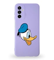 Samsung Galaxy M23 Uyumlu Lansman Kılıf Altı Kapalı İçi Kadife  Donald Duck-F Tasarımlı  Kapak (Şeffaf)