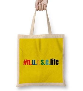 Nurse Gift İdea Funny Saying Quote Nursing Medical Bez Çanta Uzun Saplı