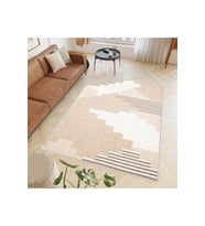 Rovigo Home Dijital Baskı Yıkanabilir Kaymaz Taban Salon Halısı RVG0398 (Bej)