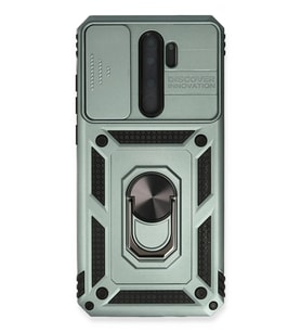 Durukar® Redmi Note 8 Pro Kılıf Pars Lens Yüzüklü Silikon - Yeşil
