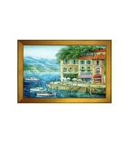 Manzara Temalı Kanvas Tablo 80 x 110 cm Gold Çerçeve