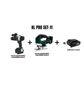 KLPro Set-11 (ŞARJLI DARBELİ MATKAP KÖMÜRSÜZ+ ŞARJLI DEKUPAJ TESTERE KÖMÜRSÜZ)