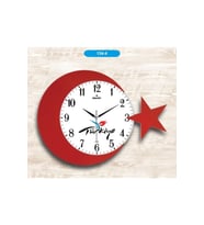 Aypaş Ayp 134-4 Duvar Saati Ay Yıldız Türkiye (Kırmızı)