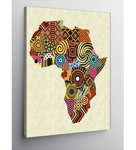 Kanvas Tablo Afrika Haritası