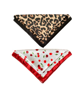 2 Li Saten Bandana Seti Saten Fular Saten Çanta Aksesuarı Özel Desen Bandana 45X50 Cm
