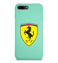 Apple iPhone 8 Plus Uyumlu Lansman Kılıf Ferrari Tasarımlı Altı Kapalı İçi Kadife Kaplı  Kapak (Şeffaf)