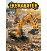 Metal Başlıklı Oyuncak Ekskavatör - Hareketli Kepçe İş Makinesi 26 cm