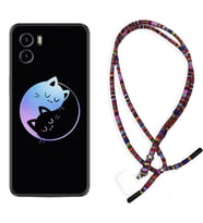 Vivo Y15S Y32 Y33S Y51 Y53S Kılıf Boyun Asklı Rasta Silikon Love Cats 1604