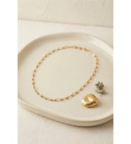CM Top ve Halka Zincir Model 50 cm Gold Renk Kadın Kolye