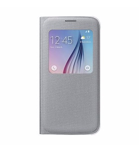Galaxy S6 ile Uyumlu S View Cover (Tekstil) Gri EF-CG920BSEGWW