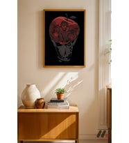 Death Note Elma Anime Poster, Ahşap Çerçeveli Duvar Tablosu - Anime Severlere Özel