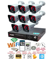 FURY 8 Kameralı 5mp Lensli 1080P 2mp Görüntü 6 Atom Gece Görüşlü FullHd Güvenlik Kamerası 5525A 500GB