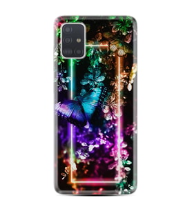 Samsung a71 A72 A73 A7 A9 2018 C7 C9 Kılıf Desenli Silikon Butterfly Neon 1684