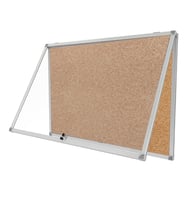 Kilitli Cam İlan Panosu 100x140cm Mantar
