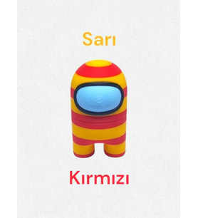AmongUs Taraftar, Mıknatıslı Çizgili Yeni Sarı-Kırmızı Among Us