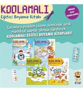 Kodlamalı Eğitici Boyama Kitabı 4-6 Yaş (4 Takım)