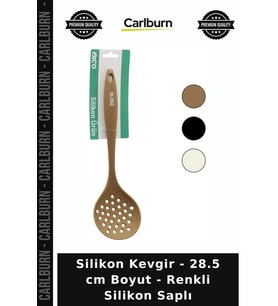 Özel Üretim Mutfak Süzgeç Pratik Ergonomik Silikon Kevgir - 28.5 cm Boyut - Renkli Silikon Saplı