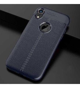 Apple iPhone XR Kılıf Esnek Pu-Deri Leather-Pu Serisi Protected Case (Lacivert)