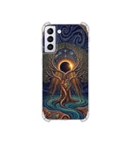 PrintiFy Samsung Galaxy S21plus ile Uyumlu Simya Serisi Kozmik Denge Tasarımlı Uv Baskılı Köşe Korumalı Antişok Kılıf