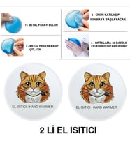 SIA 2 ADET KAHVERENGİ KEDİ CEP SOBASI,EL ISITICI,SICAK SU TORBASI PVC 10x9,5cm