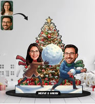 BK Gift Kişiye Özel Sevgili Yılbaşı Tasarımlı Karikatür Biblo -6, Yılbaşı Hediyesi, Yeni Yıl Hediyesi